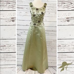 Alfred Angelo green beaded long formal mother of